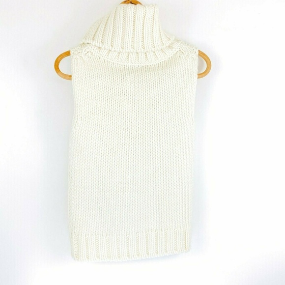 Diesel NEW Thick Knit Cream Sleeveless Cowl Neck S - Picture 2 of 6